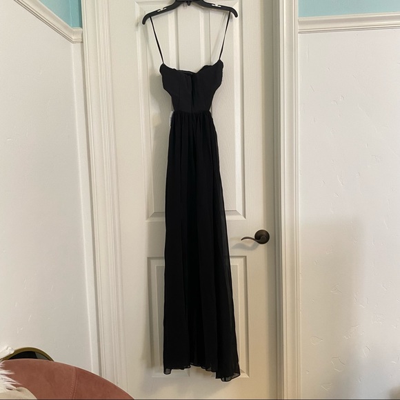 NWT Fame and Partners Black Strapless Cutout Dress - Picture 4 of 4